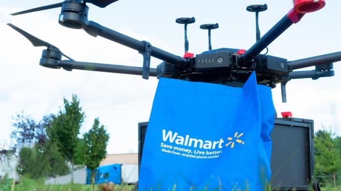 Walmart тестирует доставку товаров дронами: видео