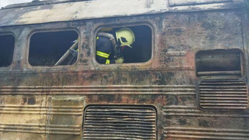 Под Ровно загорелся тепловоз (фото)