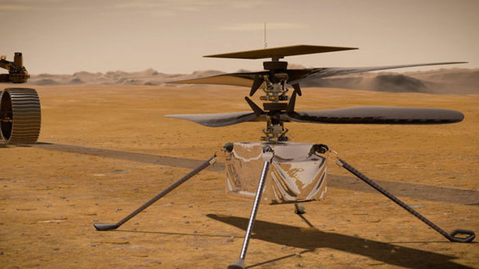 Марсоход Perseverance снял полет вертолета Ingenuity на Марсе