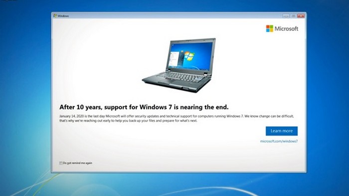 Microsoft назвала дату окончания поддержки Windows 7