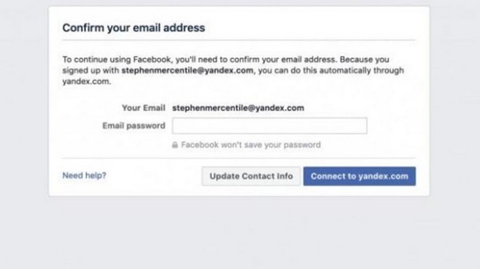 Facebook потребовал пароли электронной почты