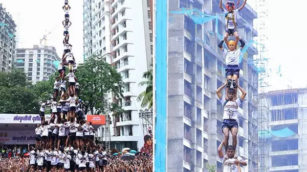В Индии построили самую высокую в мире «живую пирамиду»