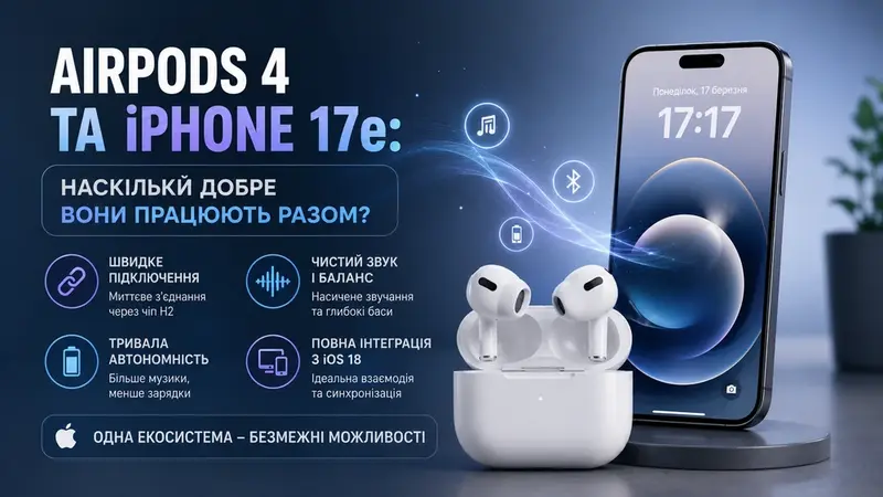 AirPods 4 та iPhone 17e: наскільки добре вони працюють разом?