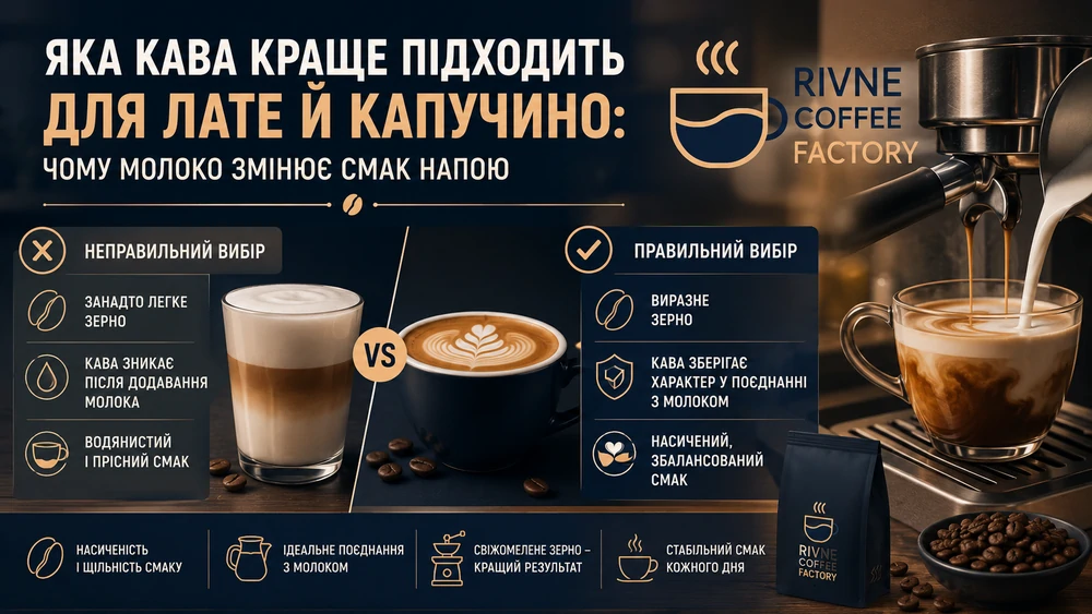 Яка кава краще підходить для лате й капучино: чому молоко змінює смак напою