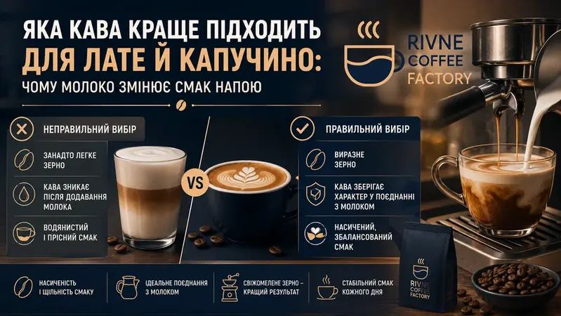 Яка кава краще підходить для лате й капучино: чому молоко змінює смак напою