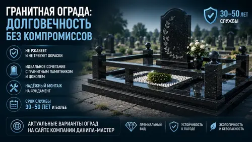 Гранитная ограда: долговечность без компромиссов