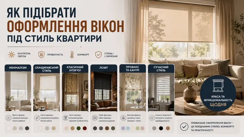 Як підібрати оформлення вікон під стиль квартири