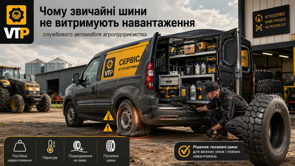 Чому звичайні шини не витримують навантаження службового автомобіля агропідприємства