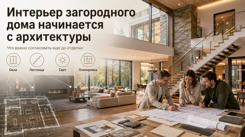 Интерьер загородного дома начинается с архитектуры: что важно согласовать еще до отделки