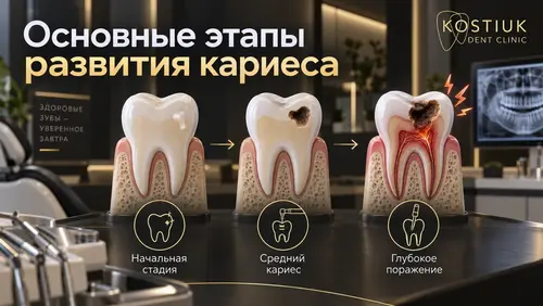 Основные этапы развития кариеса